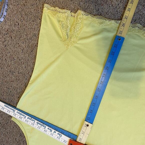 VTG Y2K 90s Faded Glory Green Lace Trim TankTop Sleeveless Fairy VNeck Women XL - Picture 2 of 9